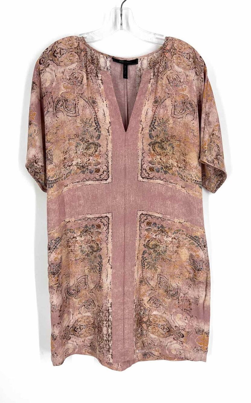 BCBGMaxazria Size M Pk/Yw/Bl Print Designer Dress